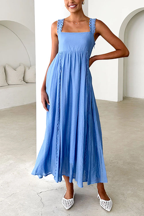 Variant image for Ärmelloses Maxikleid Damen Ausgestellt Baumwolle und Polyester-1