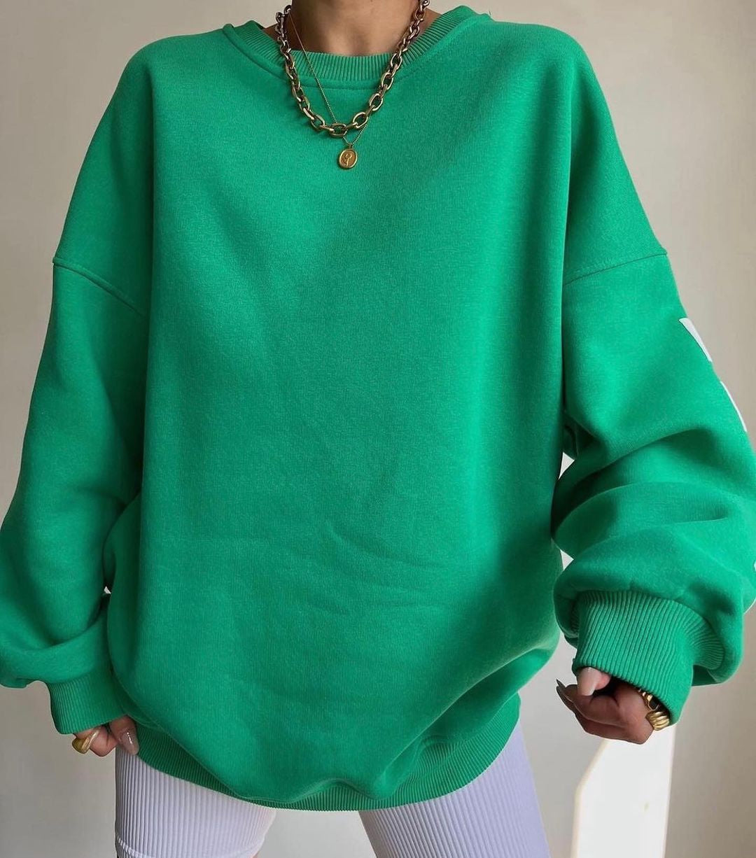 Damen-Oversize-Pullover, runder Ausschnitt, weiche Faser-5