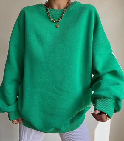 Damen-Oversize-Pullover, runder Ausschnitt, weiche Faser-5