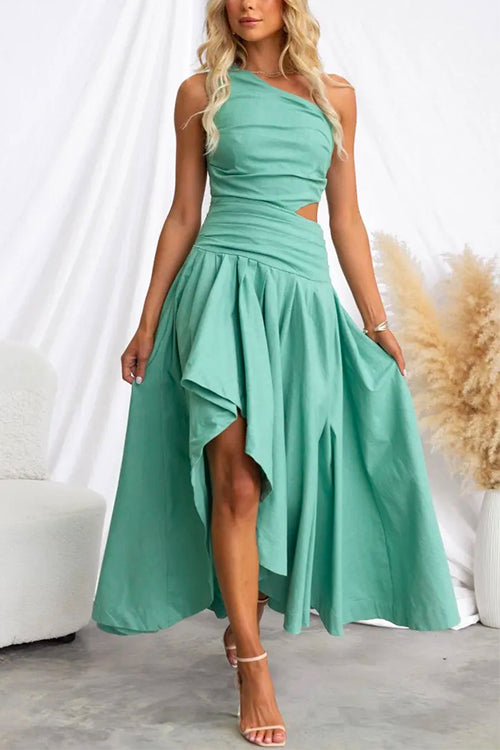 Damen-Maxikleid, ausgeschnittene Schulterpartie, aus Baumwolle und Polyester, -, langes Kleid, für Sommer-3