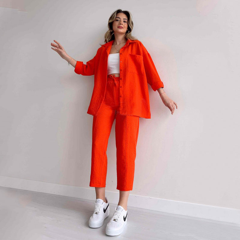 Variant image for Damen Casual-Chic-Jacke und Hose Weicher Baumwollmix-6