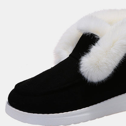 Damen-Schneestiefel, lässiger Stil, Wildleder-3