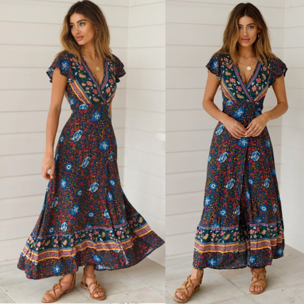 Variant image for Damen-Maxikleid, Blumenmuste Viskose, Tussah, Seide-12