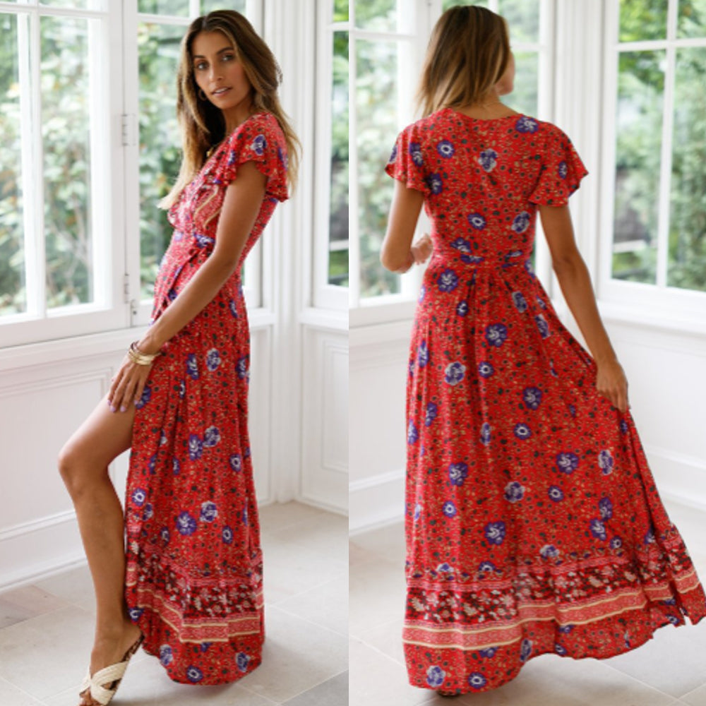 Variant image for Damen-Maxikleid, Blumenmuste Viskose, Tussah, Seide-9