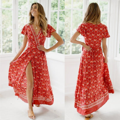 Variant image for Damen-Maxikleid, Blumenmuste Viskose, Tussah, Seide-10