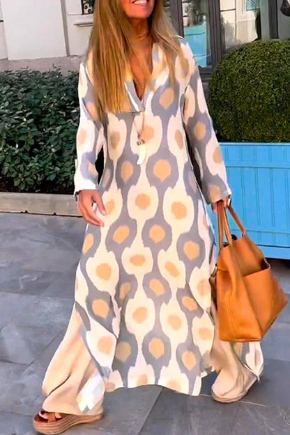 Damen-Maxikleid, V-Ausschnitt, leichtes Material, für Sommer-5