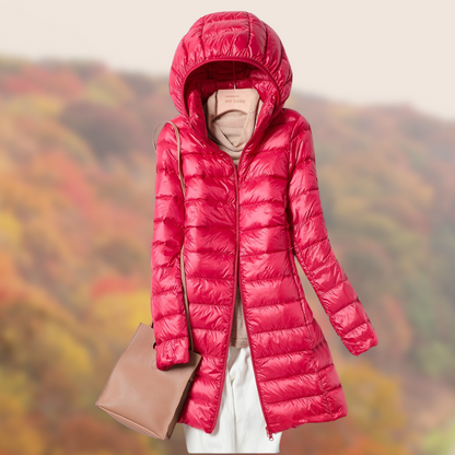 Damenjacke mit Kapuze Ultralleicht Nylon Übergangsjacke-5