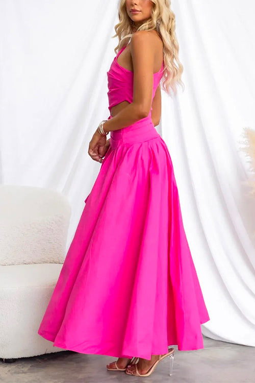 Damen-Maxikleid, ausgeschnittene Schulterpartie, aus Baumwolle und Polyester, -, langes Kleid, für Sommer-4