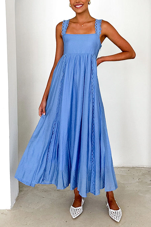 Ärmelloses Maxikleid Damen Ausgestellt Baumwolle und Polyester-2