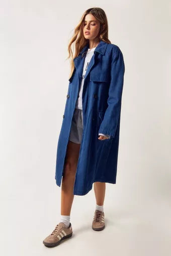 Damen Blazer Lange Casual Polyester Eleganter Stil-3