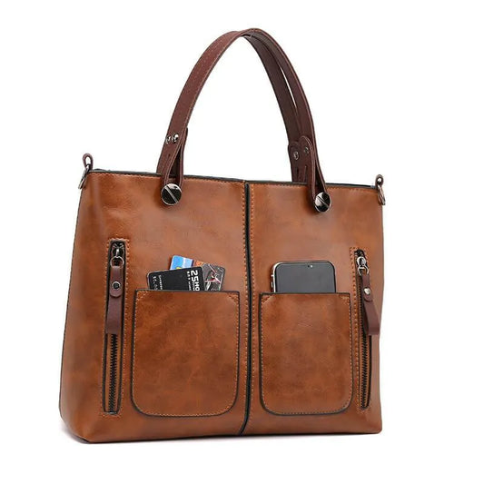 Damen Schultertasche Leder Modernes Design Schultertasche 5