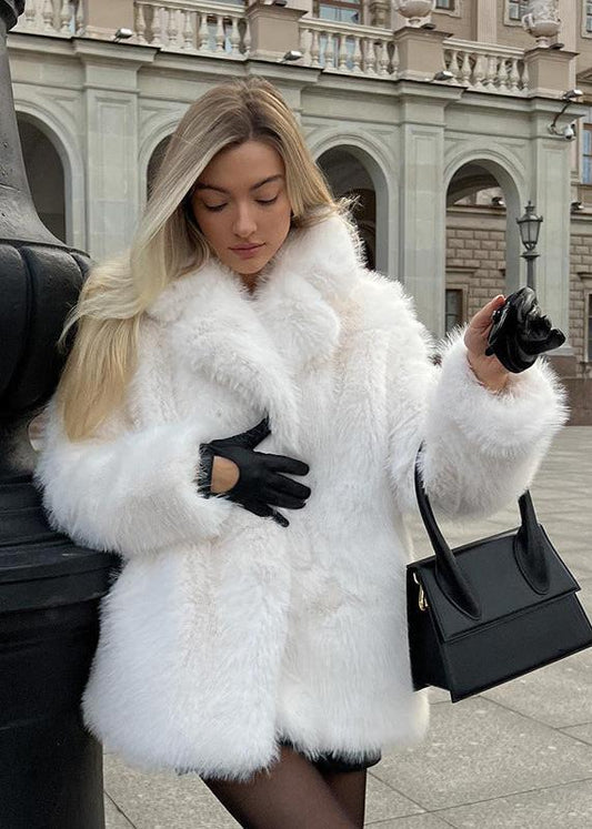 Damen-kurze Winterjacke, Kunstfell, zeitloses Design-1