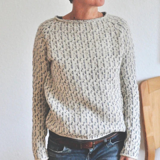 Damen-Strickpullover, mit rundem Ausschnitt aus weicher Baumwolle-2