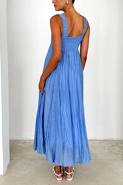 Ärmelloses Maxikleid Damen Ausgestellt Baumwolle und Polyester-3