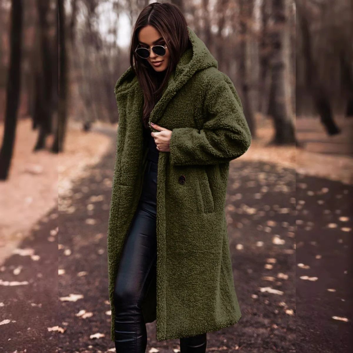 Variant image for Damen-Herbstmantel, Plüsch, Fleece-13