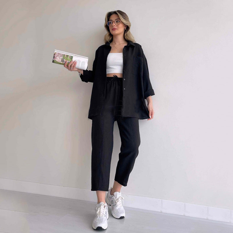 Variant image for Damen Casual-Chic-Jacke und Hose Weicher Baumwollmix-16