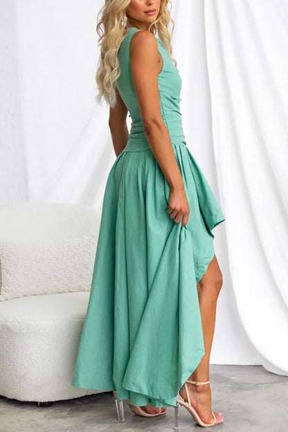 Damen-Maxikleid, ausgeschnittene Schulterpartie, aus Baumwolle und Polyester, -, langes Kleid, für Sommer-5