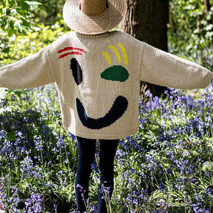Damen-Strickpullover, mit Smiley, Motiv, gemischte Baumwolle, Acryl-5