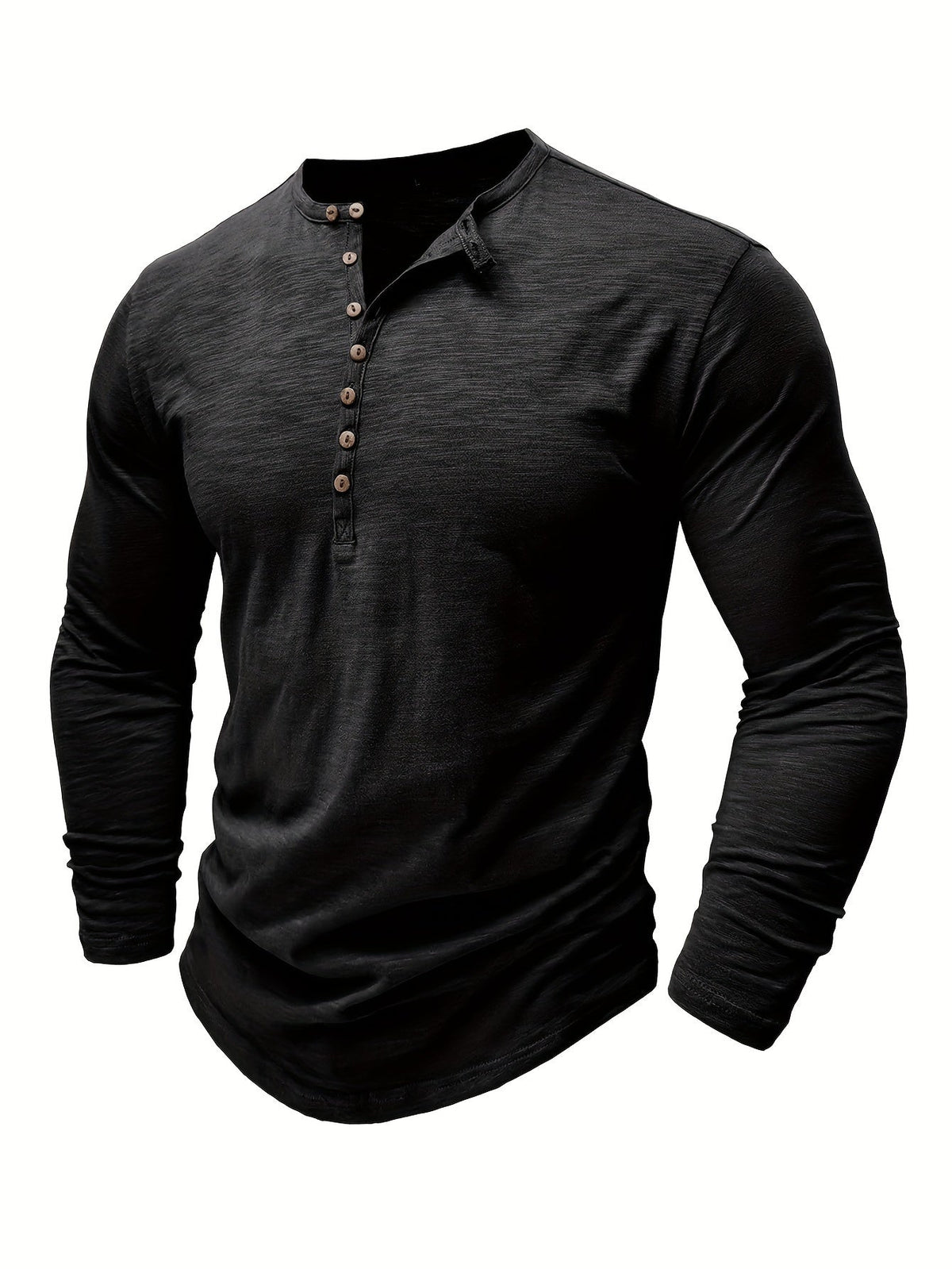 Variant image for Herrenhemd, Henley, Halbknopfleiste, Stretchmaterial, zeitloser Stil-1