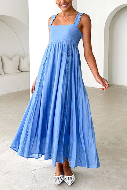 Ärmelloses Maxikleid Damen Ausgestellt Baumwolle und Polyester-4