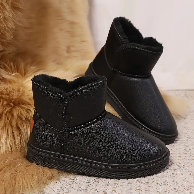 Damen-Stiefeletten mit Fleece gefüttert, PVC, halbhoher Stil-2