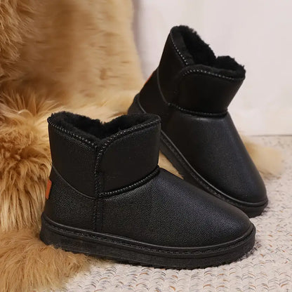 Damen-Stiefeletten mit Fleece gefüttert, PVC, halbhoher Stil-2