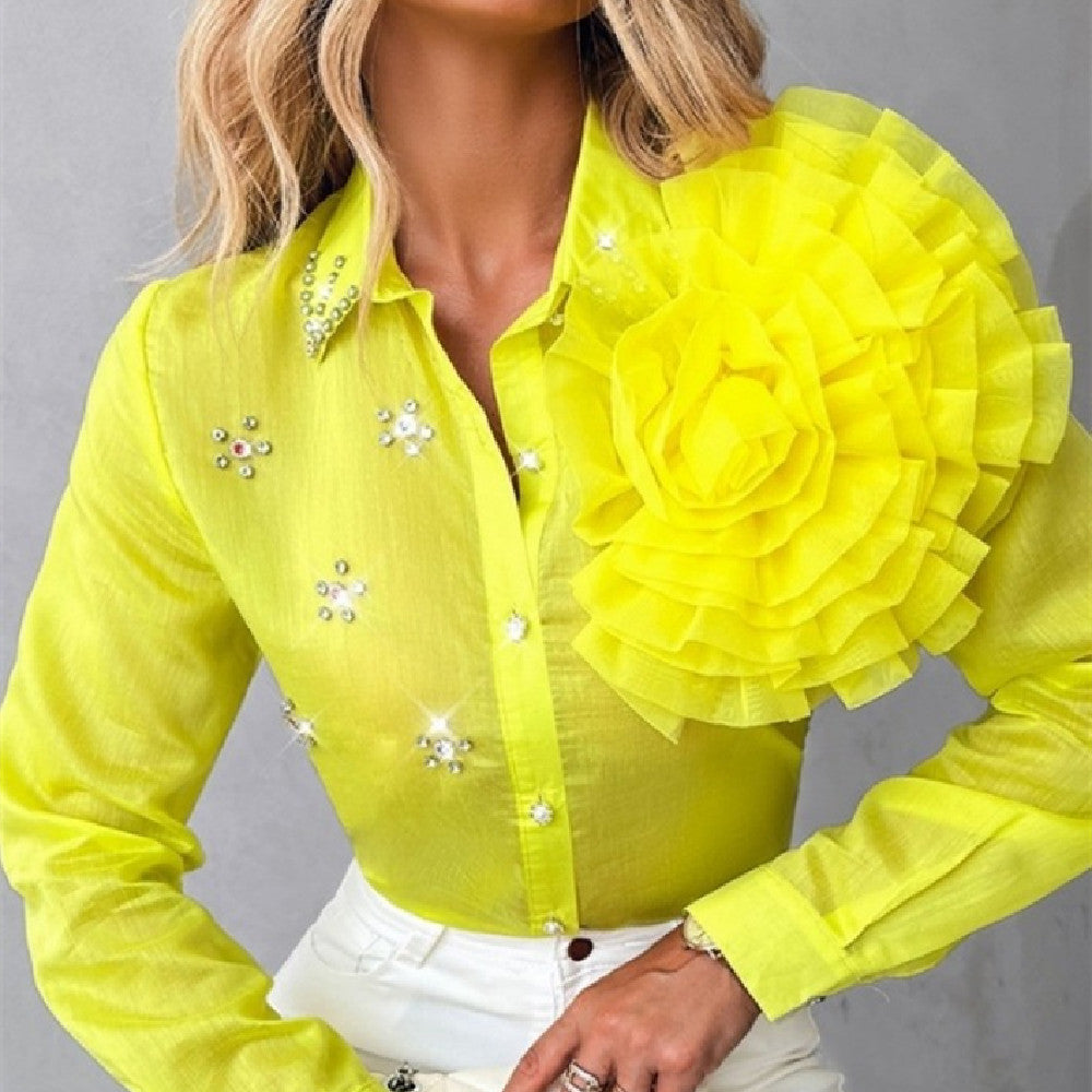 Damen Blumenmuster Jacke Tencel für Frühling und Herbst-4