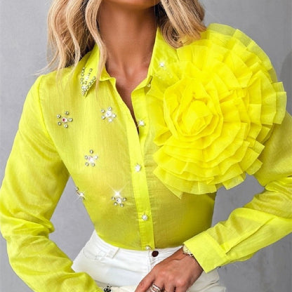 Damen Blumenmuster Jacke Tencel für Frühling und Herbst-4