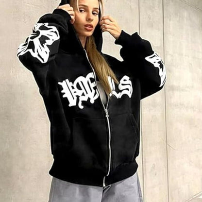 Herren-Kapuzenpullover, gotisch, weiche Baumwolle, mit Totenkopf-Print-3