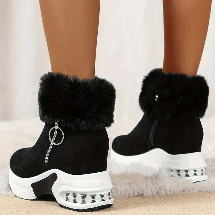 Damen-Keilstiefel, mit Kunstfell, lederähnliches Material-6