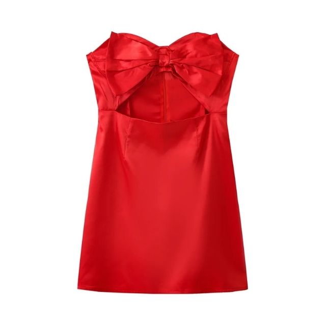 Damen-Minikleid, mit Frontschlaufe, Polyester, elegant, schmale Silhouette-4