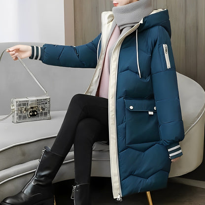Damen-Mantel Lang Gepolstert Polyester für kalte Wintertage-4