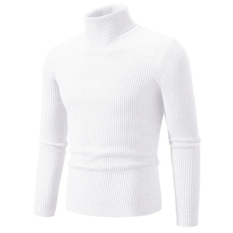 Damen-Strickpullover, gestreifter Rollkragen, Acrylmischung-4