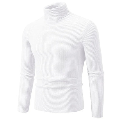 Damen-Strickpullover, gestreifter Rollkragen, Acrylmischung-4