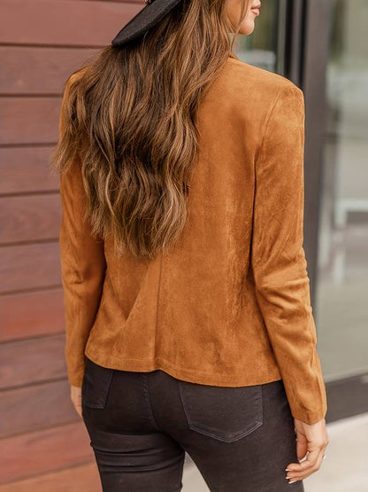 Frühlingsjacke Damen Langarm Vintage Hochwertige Baumwolle Polyester-3