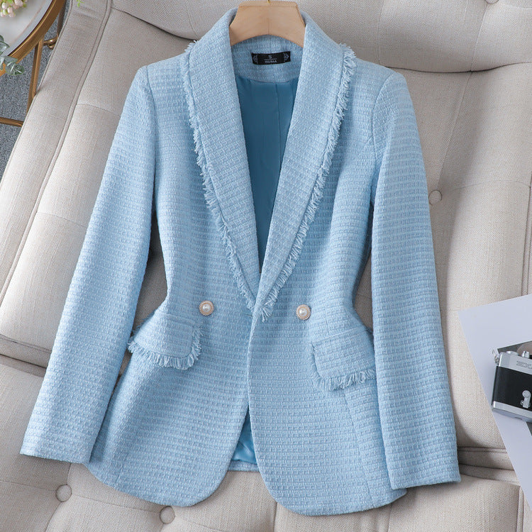 Damen-Tweedmantel, klassischer Stil, Polyester-1