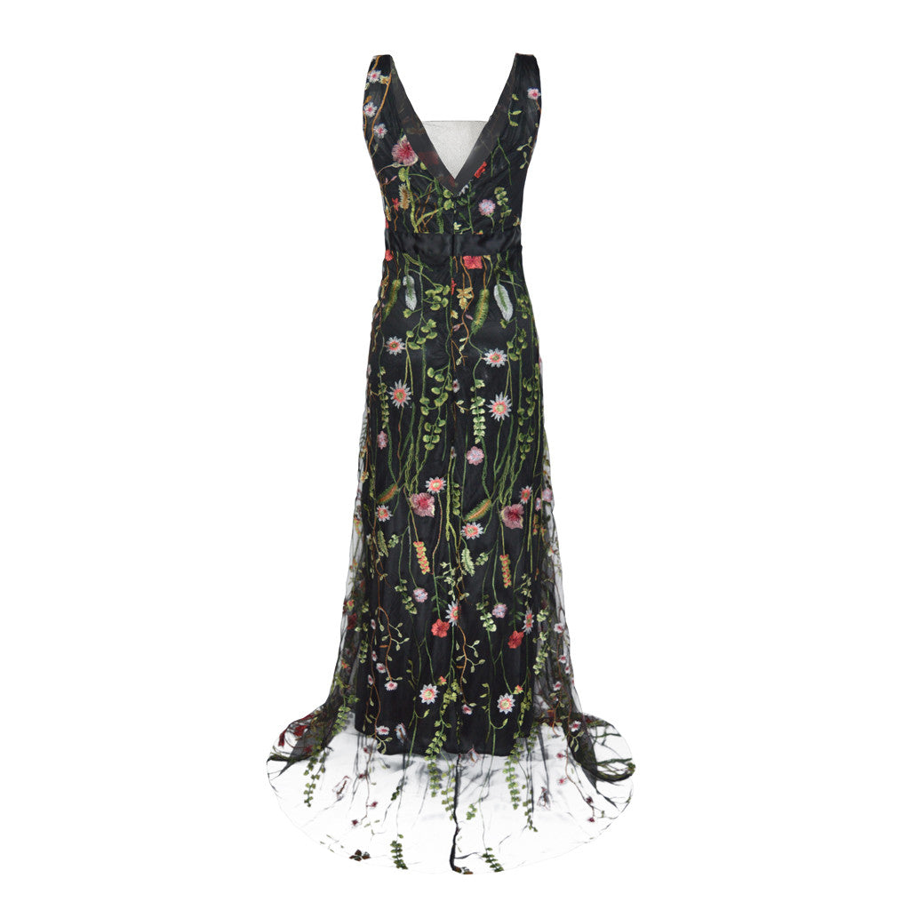 Damen-besticktes Kleid, elegant, erstklassige Stoffe-5