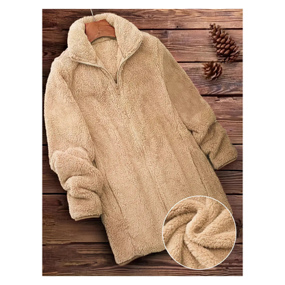 Langer Wintermantel Damen Nachhaltiges Material Klassisches Design-1