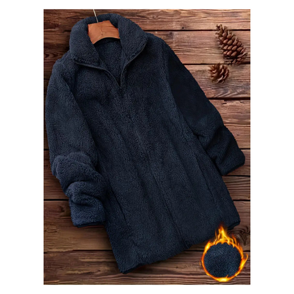 Langer Wintermantel Damen Nachhaltiges Material Klassisches Design-3