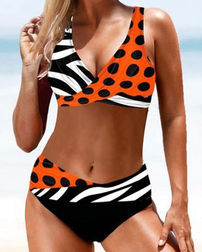Damen Bikini V-Ausschnitt Elastan Trendige Bademode-6