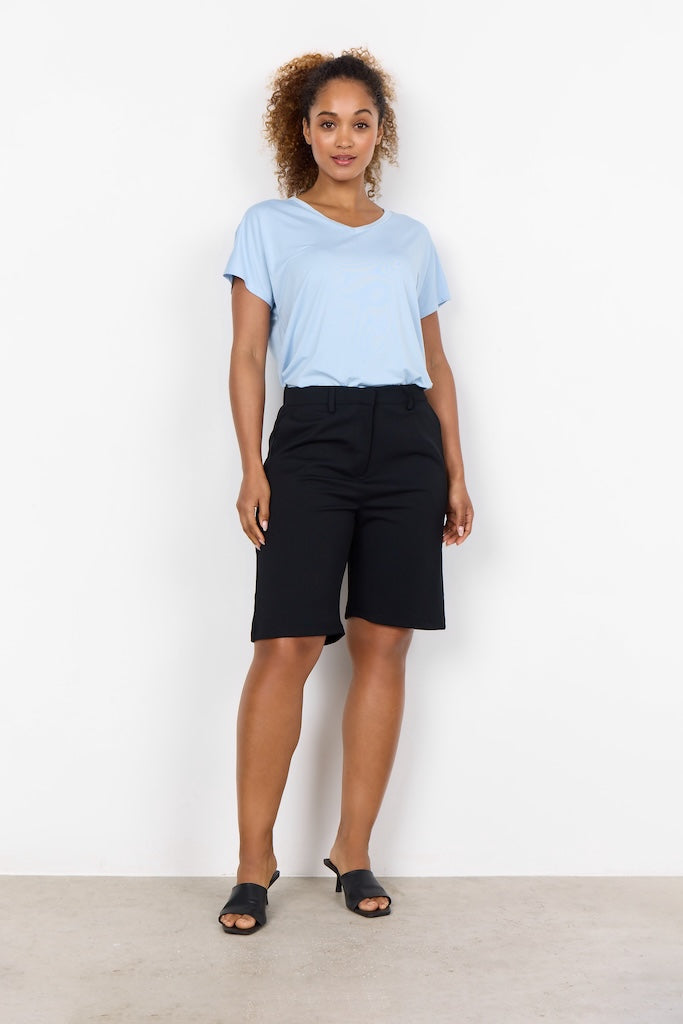 Damen-T-Shirt V-Ausschnitt in Lyocell-Mischung - normale Passform, kurze Ärmel, weich und bequem, mehrere Farben 3