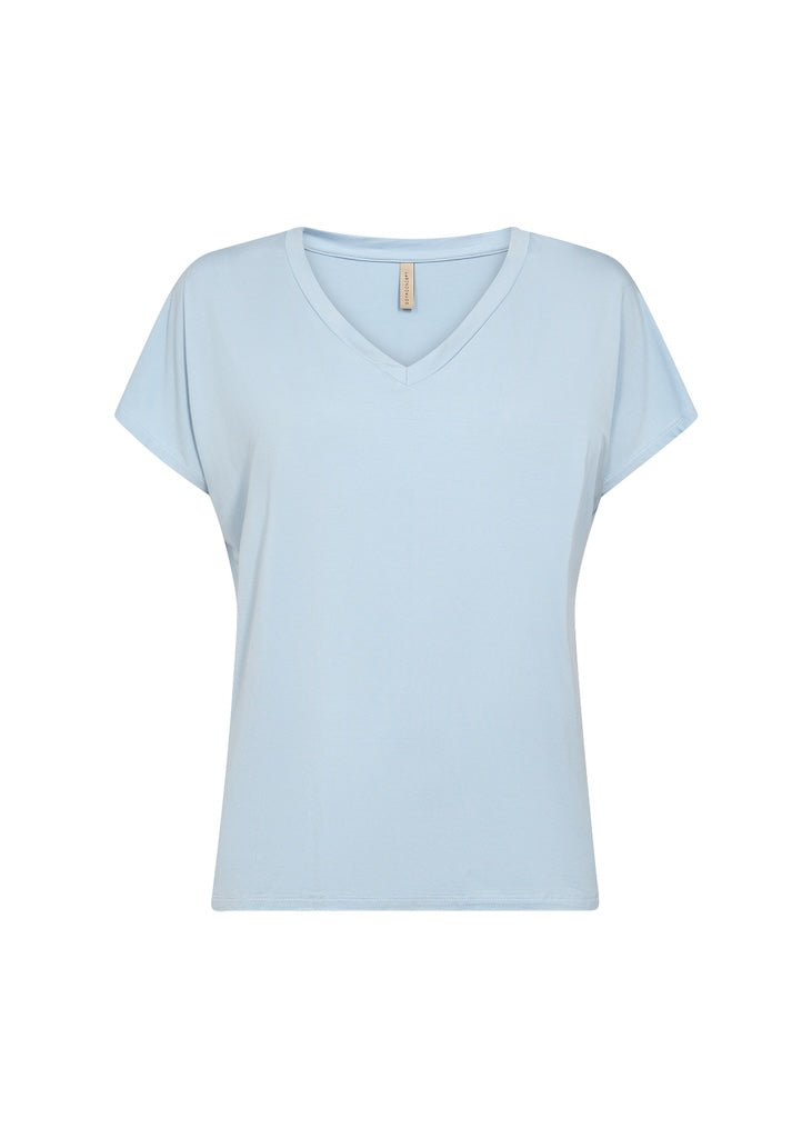 Damen-T-Shirt mit V-Ausschnitt aus Lyocell-Mix - normale Passform, kurze Ärmel, weich und bequem, mehrere Farben 5