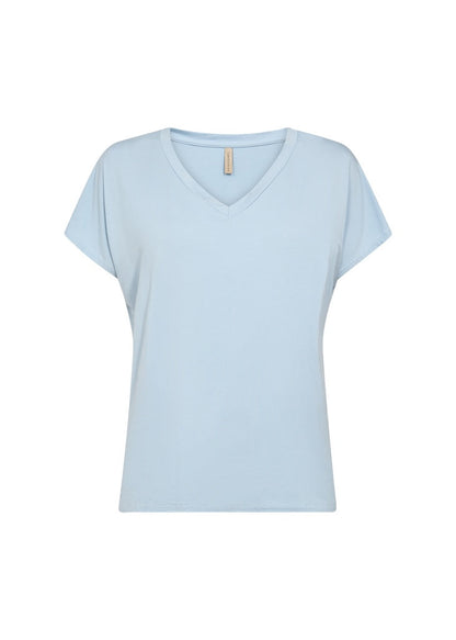 Damen-T-Shirt mit V-Ausschnitt aus Lyocell-Mix - normale Passform, kurze Ärmel, weich und bequem, mehrere Farben 5