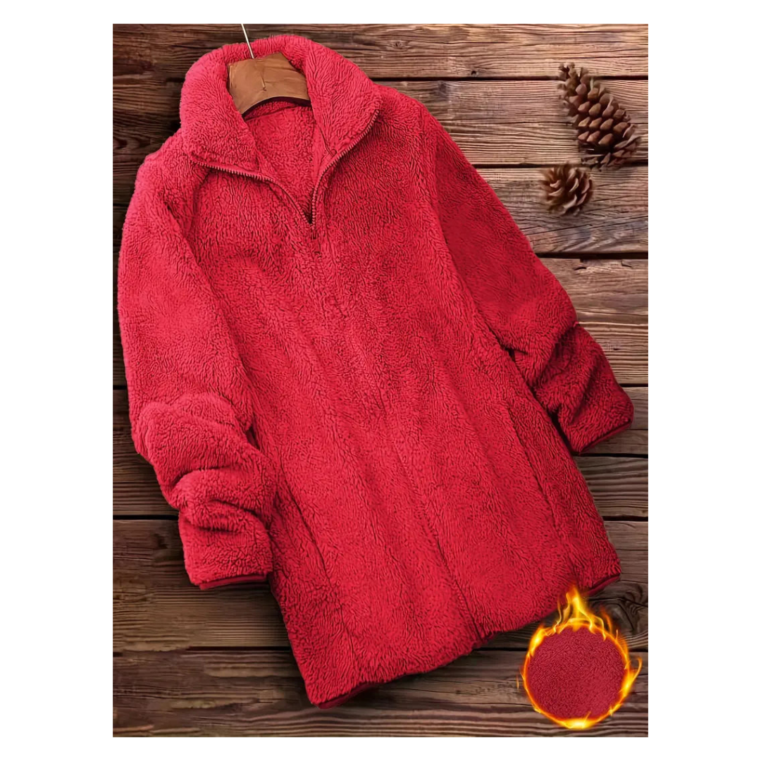 Langer Wintermantel Damen Nachhaltiges Material Klassisches Design-4