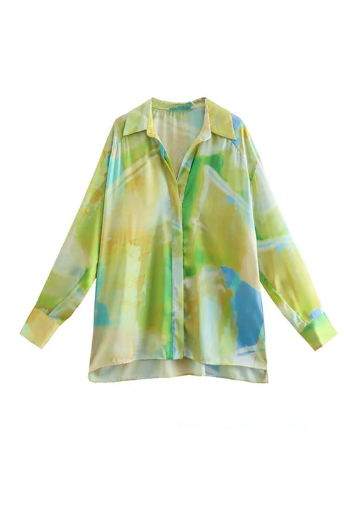 Variant image for Damen Bluse Langarm Batik Baumwolle Polyester-1