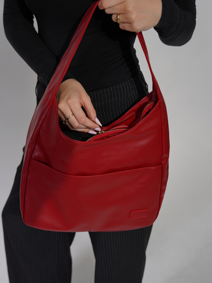 Damen-Rucksack, runde Form, Kunstleder mit Reißverschluss 2