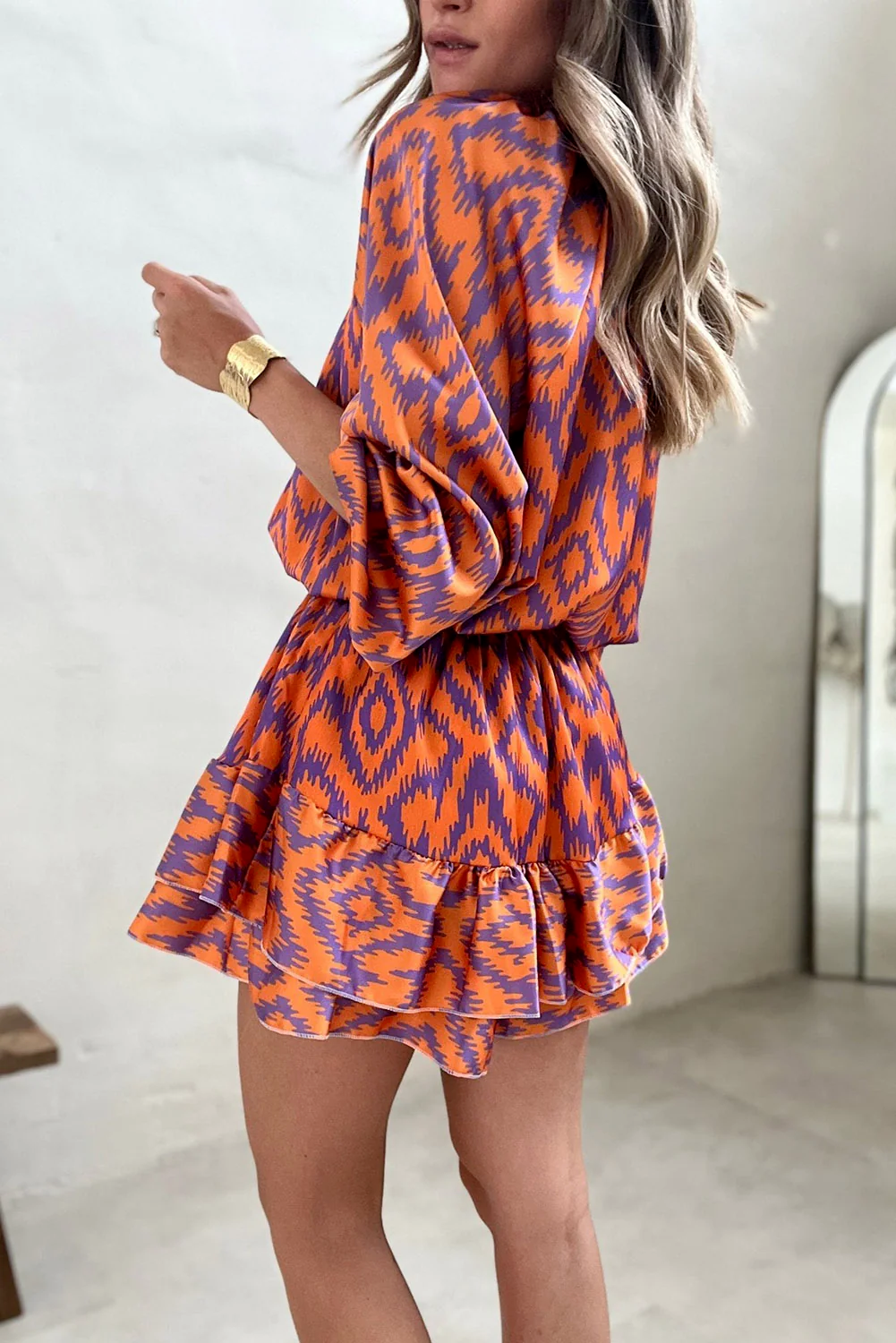 Damen-Romper, Aztekenmuster, leichter Stoff, weite Beine-4