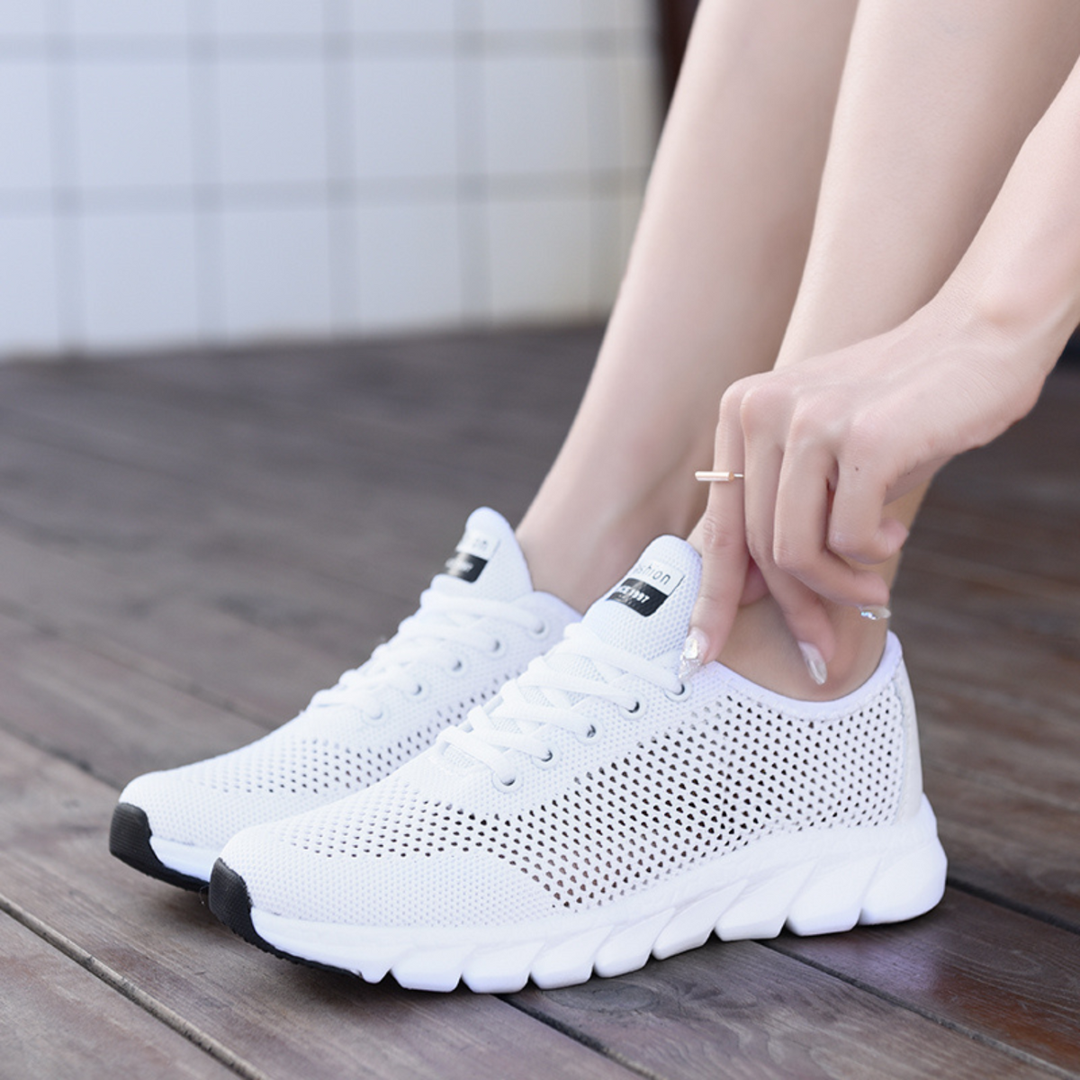 Damen-Sportschuhe, leicht mit extra Halt, atmungsaktivem Synthetikmaterial 7