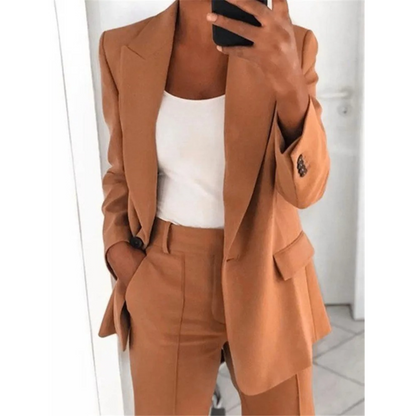 Damen Blazer Langarm Tailliert Hochwertiger Stoff-2