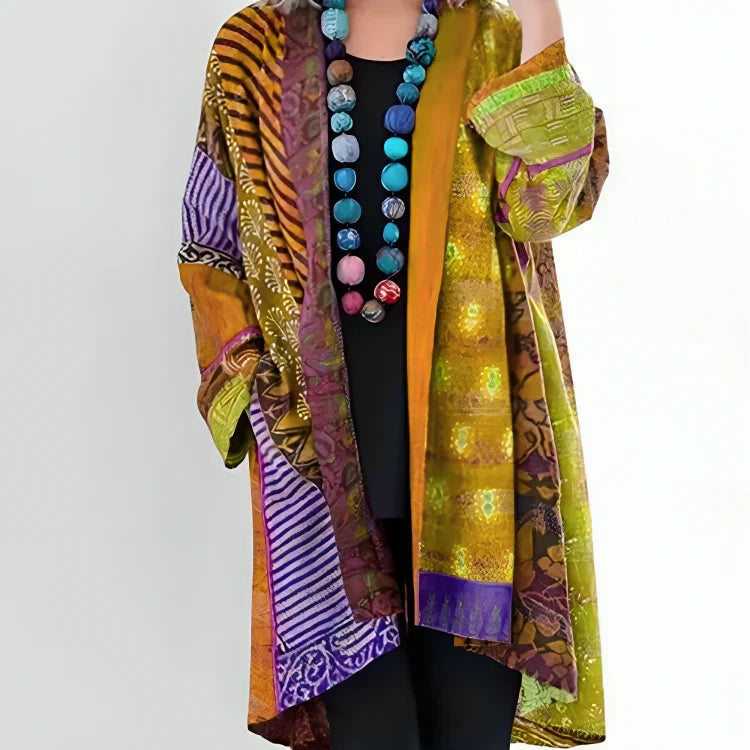 Damen-Strickjacke, offen, gestrickt, Eco, Baumwolle, mit Stehkragen-4